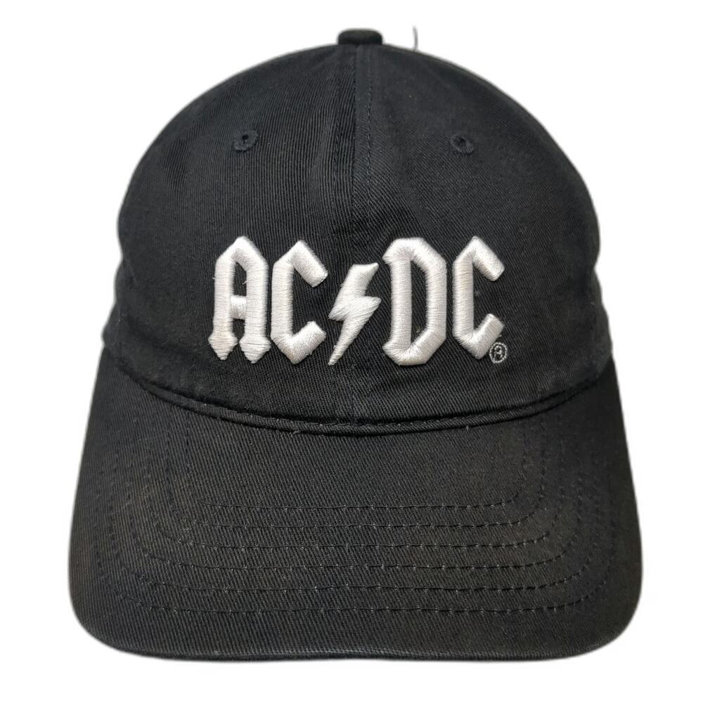 AC/DC Baseball Cap Black One Size Embroidered Logo Adjustable Music Band Hat